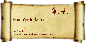 Hux András névjegykártya